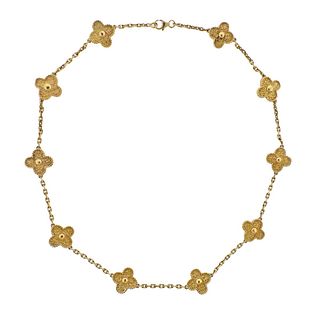 Van Cleef & Arpels Vintage Alhambra Ten Clover Motif Necklace 