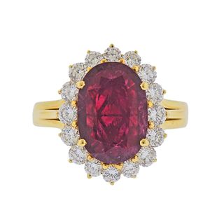 Ruby Diamond Gold Ring 