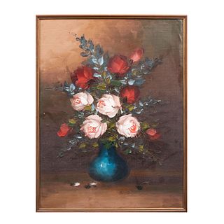 Anónimo. Bouquet. Sin firma. Óleo sobre tela. Enmarcado. 59 x 45 cm