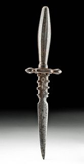 17th C. European Iron Dagger w/ Notched Blade