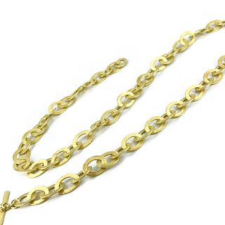 18K yellow Gold cable chain necklace