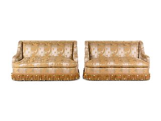 A Pair of Contemporary Neoclassical Style Upholstered Sofas
