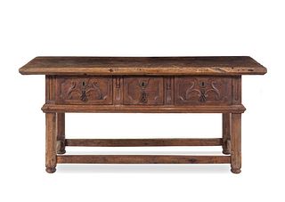 A Spanish Baroque Carved Walnut Table
