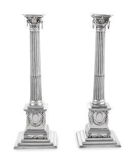 A Pair of George VI Silver Candlesticks 