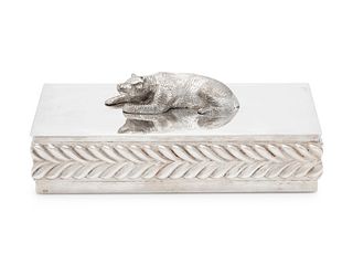 A Tiffany & Co. Silver Table-Top Cigarette Box