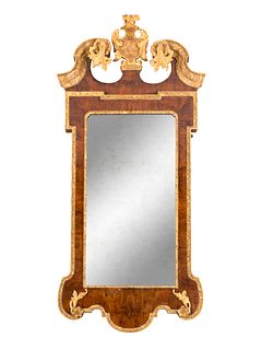 A George II Parcel Gilt Walnut Mirror