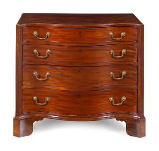 A George III Mahogany Serpentine-Front Chest of Drawers