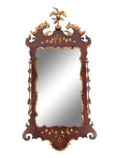 A George III Parcel Gilt Mahogany Mirror