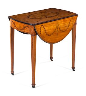 A George III Adam Style Marquetry Inlaid Satinwood Pembroke Table
