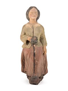 An American Carved and Painted Wood Female Figurehead for a Ship
