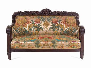 A Karpen Carved Mahogany Sofa