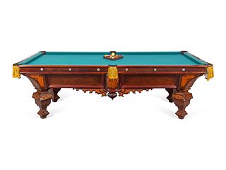 A Brunswick-Balke Inlaid Rosewood Billiards Table