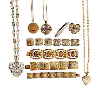 COLLECTION OF SILVER TRAVEL AND SOUVENIR JEWELRY