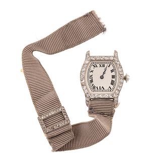A Lady's Diamond Wristwatch in Platinum