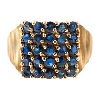 A 2.50 ctw Pave Sapphire Ring in 14K Yellow Gold
