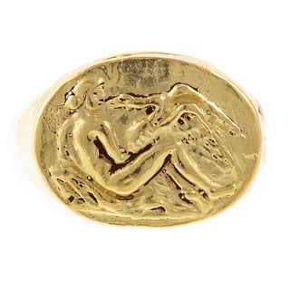 An 18K Greek Mythology Ring by Germano Alfonsi