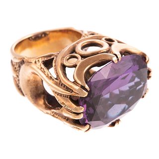 A Vintage Color Change Sapphire Statement Ring