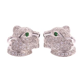 18K "Panthere de Cartier" Diamond Stud Earrings