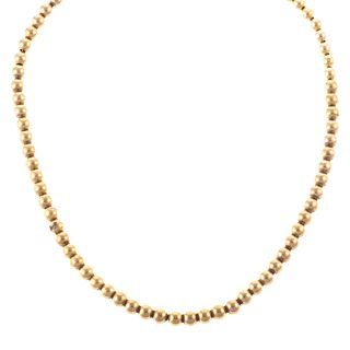 A Gold Beaded Necklace in 14K
