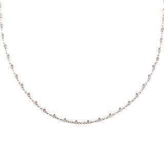 A Bezel Set Diamond Link Necklace in 18K