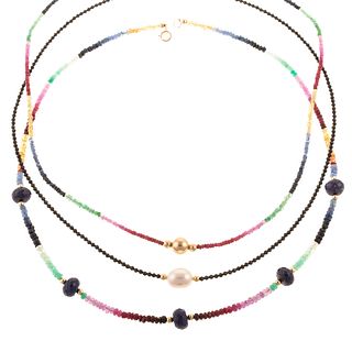 A Trio of Faceted Beaded Necklaces