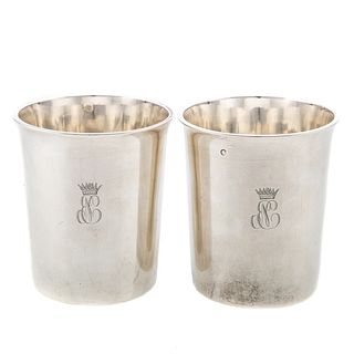 Two French Silver Cups from de Beauharnais Family