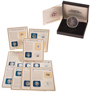 11 Commemorative Silver Dollars with Stamps