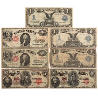 Nice Group of Seven Large US Notes 1899-1917