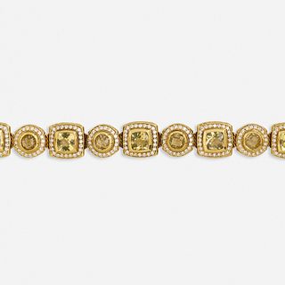 David Yurman, Diamond and lemon quartz bracelet