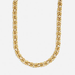 Gold fancy link necklace
