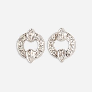 Cartier, White gold diamond earrings