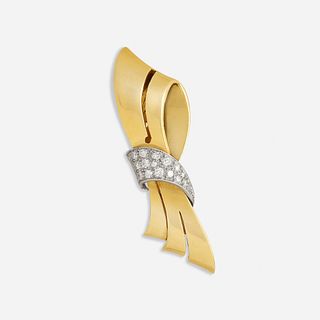 Tiffany & Co., Gold and diamond clip brooch