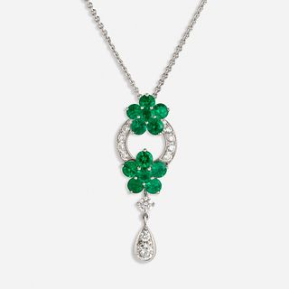 Graff, 'Rosette' emerald and diamond necklace