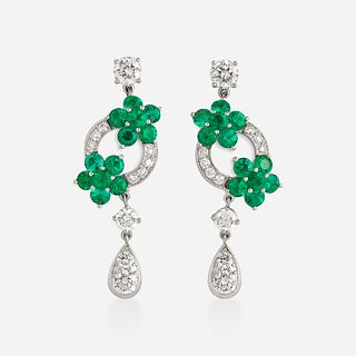 Graff, 'Rosette' emerald and diamond earrings