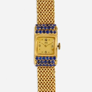 Trabert & Hoeffer, Sapphire and gold wristwatch