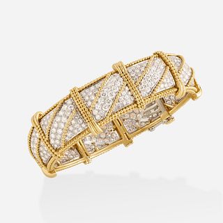 French diamond and gold bracelet