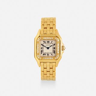 Cartier, 'Panthere' gold and diamond wristwatch, Ref. 1280