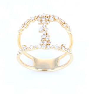Modern Diamond Millennium Designer 14K Ring