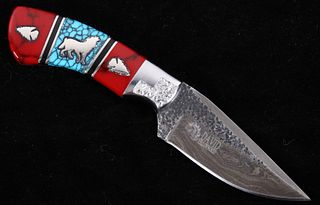 Navajo Yellowhorse Turquoise Custom Wolf Knife