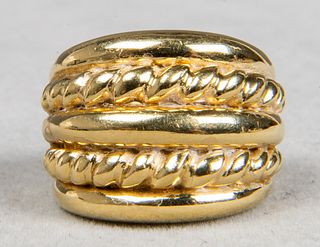 Italian 18K Yellow Gold David Yurman Style Ring