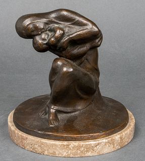 Bernhard Sopher "Mother & Child" Bronze Sculpture