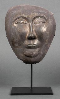Primitive Relief Metal Mask with Incised Eyebrows