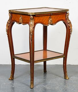 Continental Rococo Style Marquetry Side Table