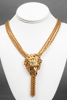 MV Vellano Gold-Tone Lion Pendant Necklace