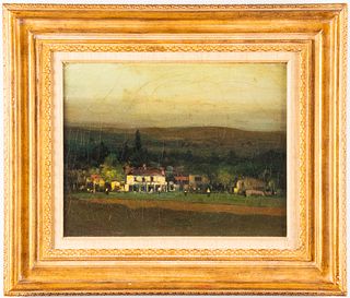 Will Sparks "Village Scene" Oil on Canvas