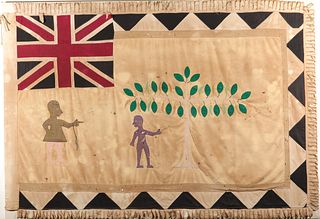 Ghana Asafo Flag Depicting The Peppertree Fable