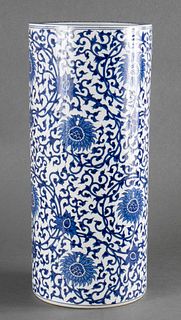Chinese Blue & White Porcelain Umbrella Stand
