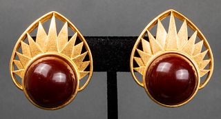 Yves Saint Laurent Gold-Tone Sunburst Earrings