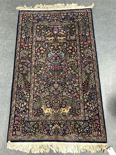 Persian Animal & Floral Pictorial Rug, 5' 1" x 3'