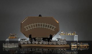 14 Swarovski, 12 Boxed, Crystal Train Set Pieces